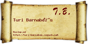 Turi Barnabás névjegykártya