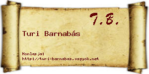 Turi Barnabás névjegykártya